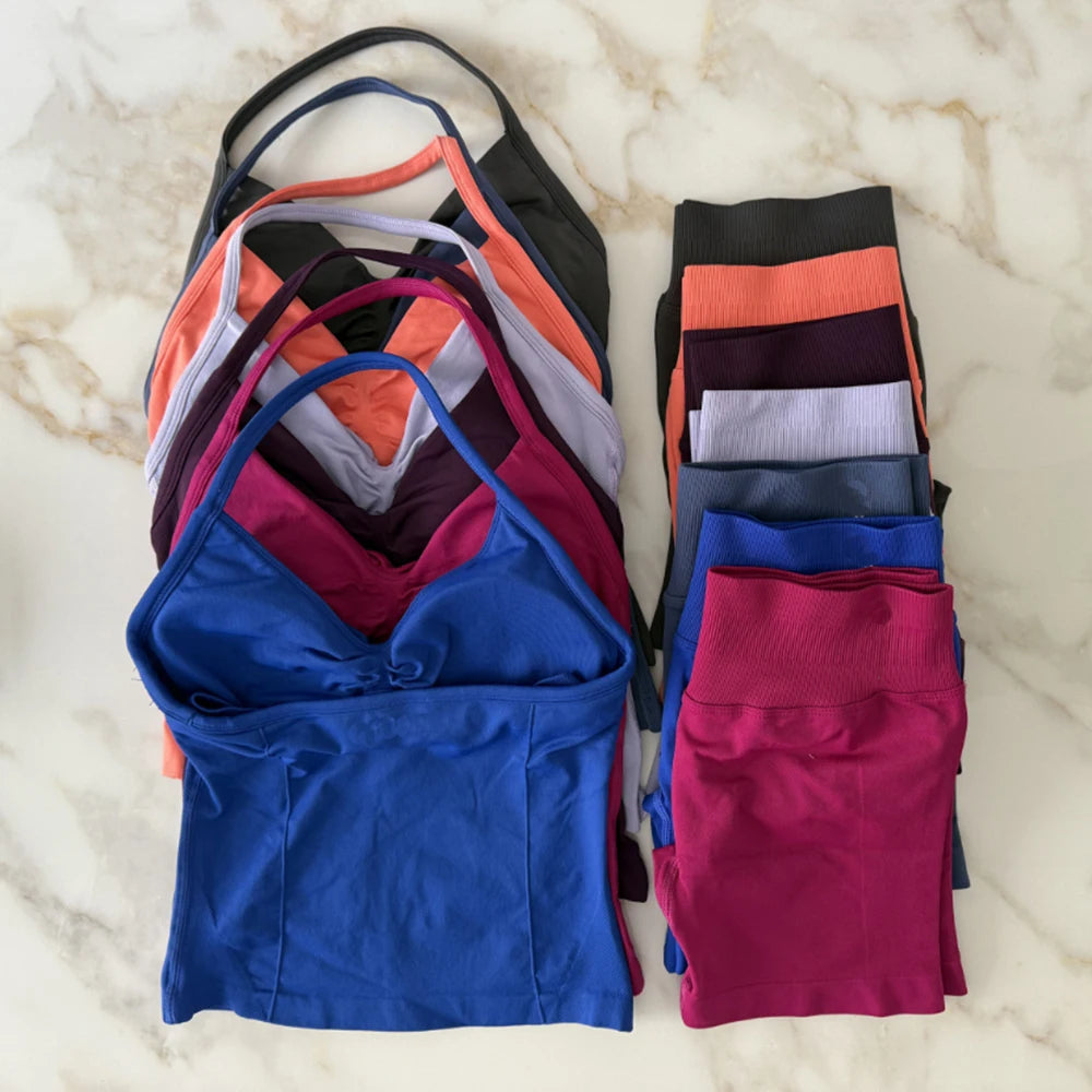 Impact Gym Set 2pcs Halter Top Scrunch Shorts