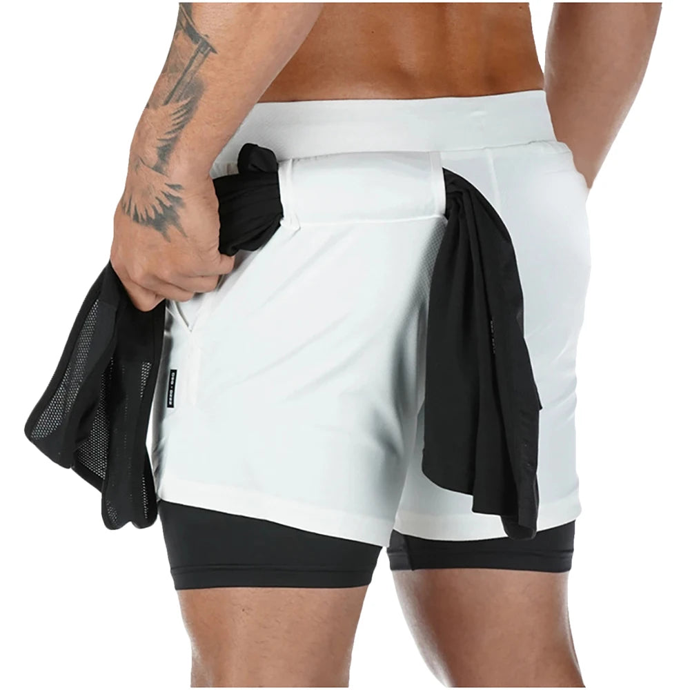 2 in 1 Men Running Shorts