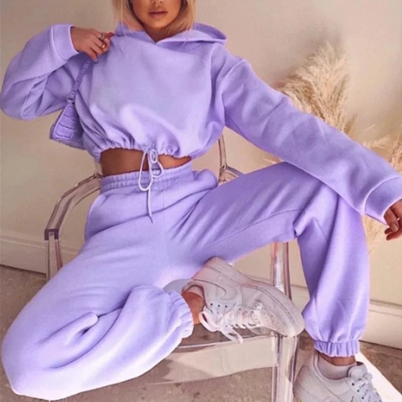 Women's Tracksuit Two Piece Set