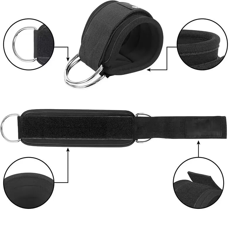 Fitness Ankle Straps Adjustable D-Ring