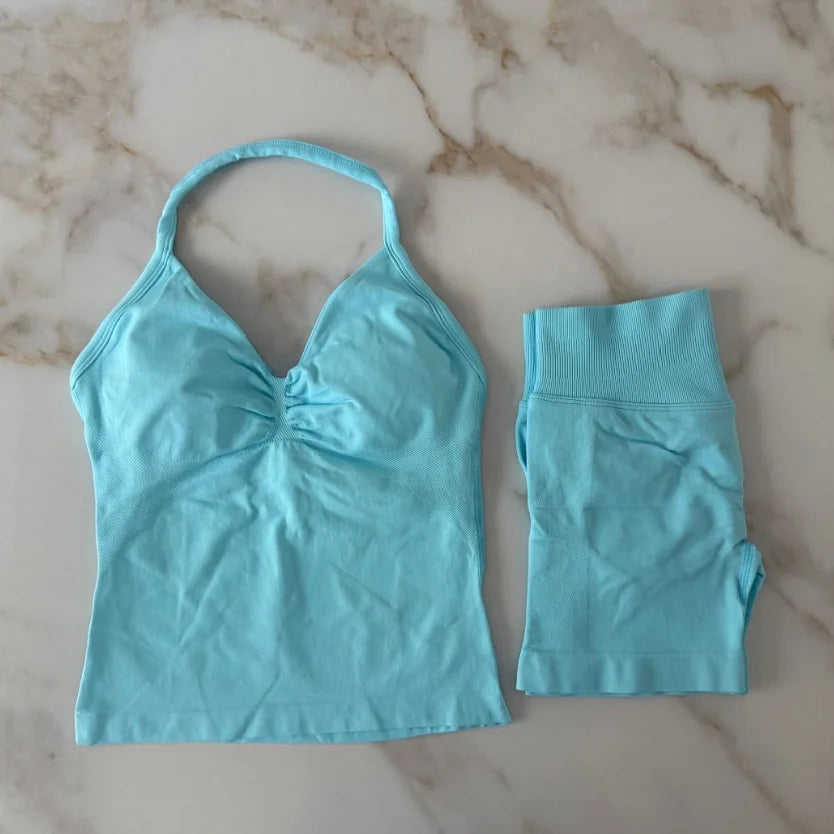 Impact Gym Set 2pcs Halter Top Scrunch Shorts
