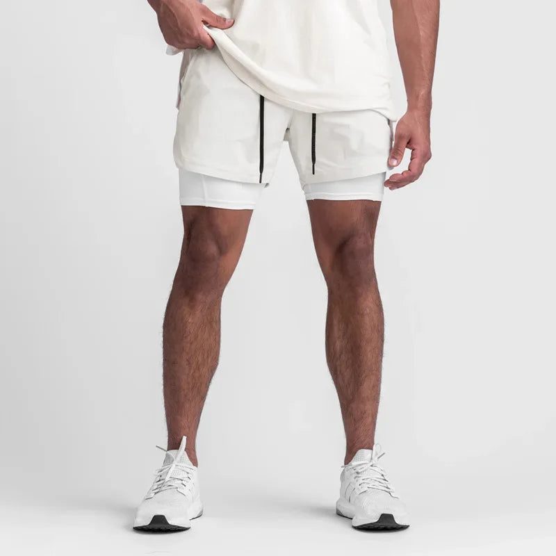 Jogging Shorts Men Double-layer