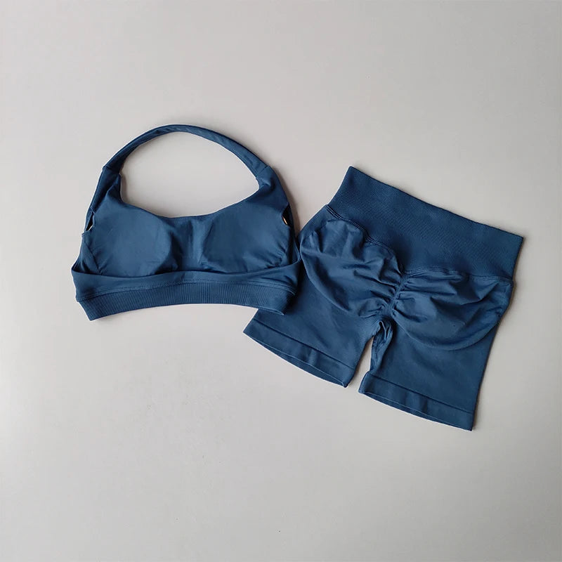 2 Piece Halter Neck Short Set
