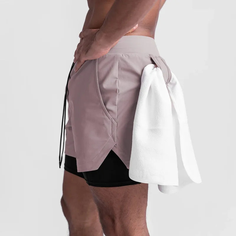 Jogging Shorts Men Double-layer