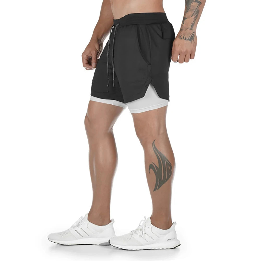 2 in 1 Men Running Shorts
