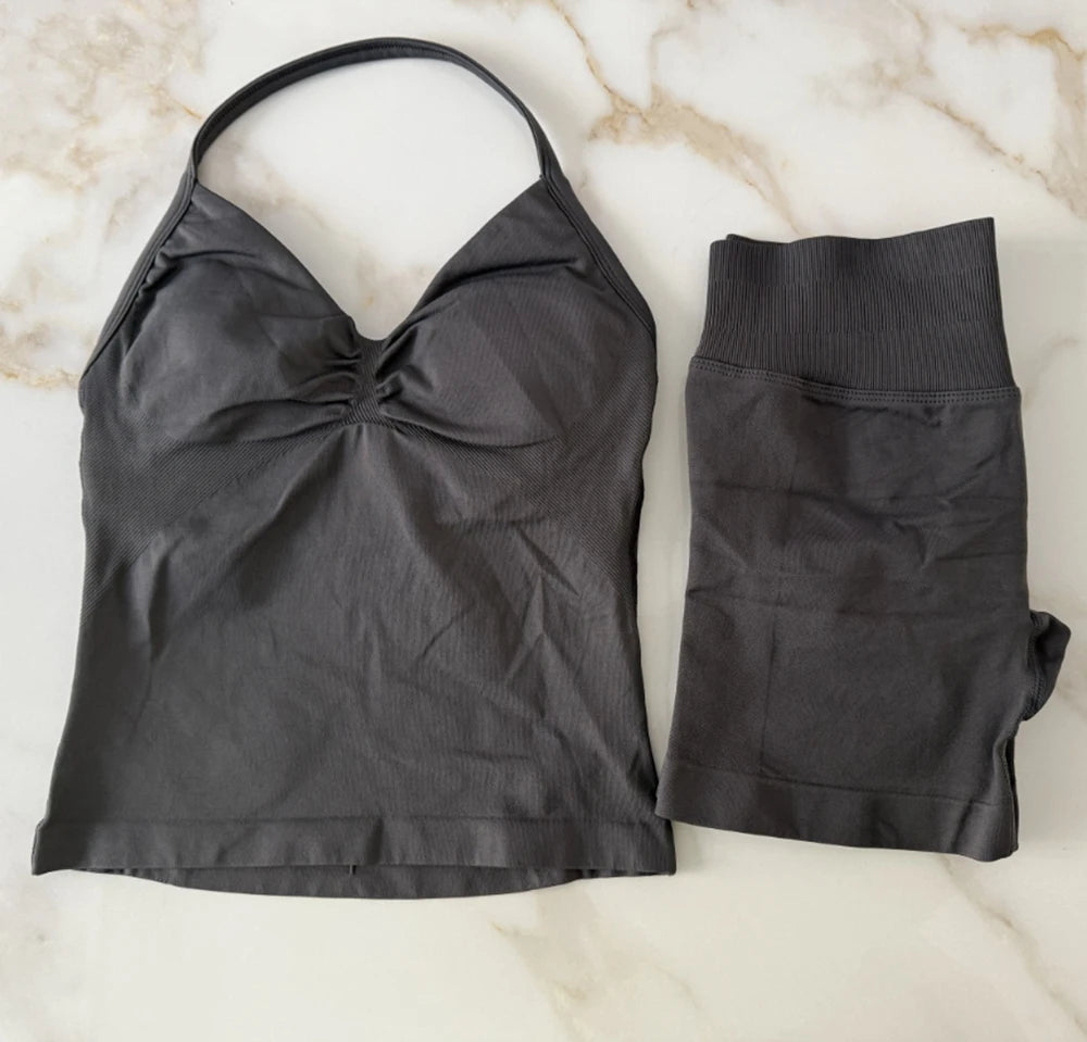 Impact Gym Set 2pcs Halter Top Scrunch Shorts