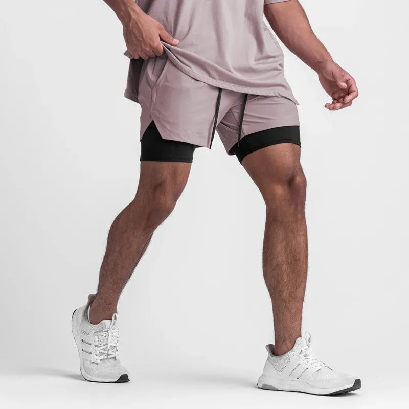 Jogging Shorts Men Double-layer