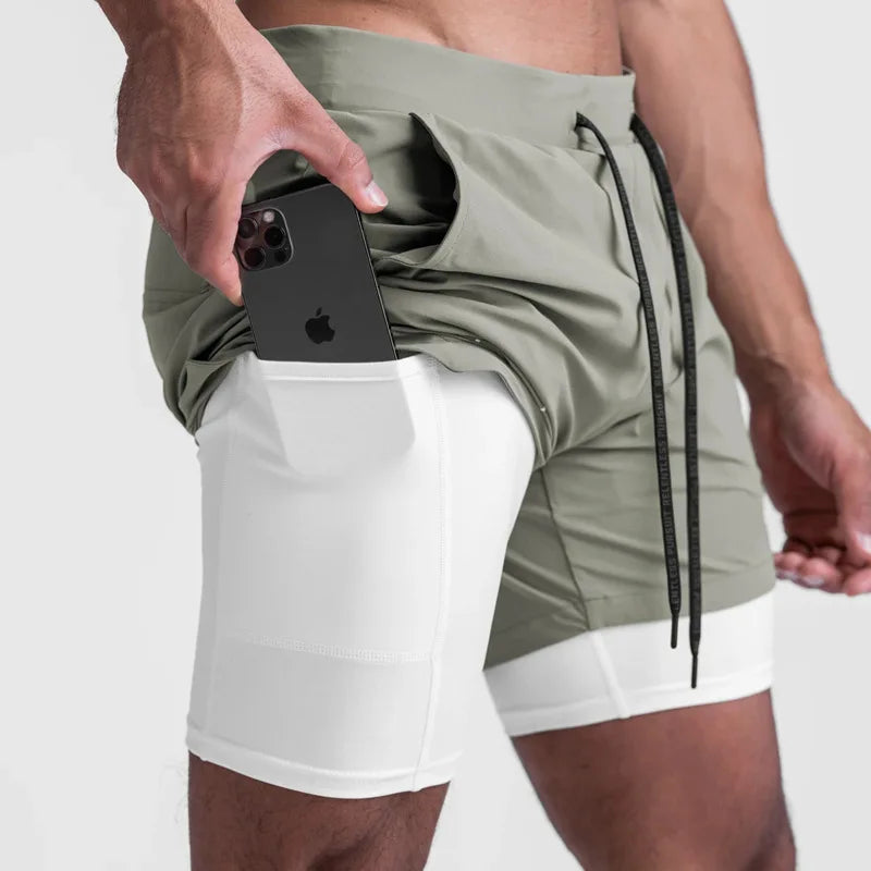 Jogging Shorts Men Double-layer