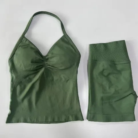Impact Gym Set 2pcs Halter Top Scrunch Shorts