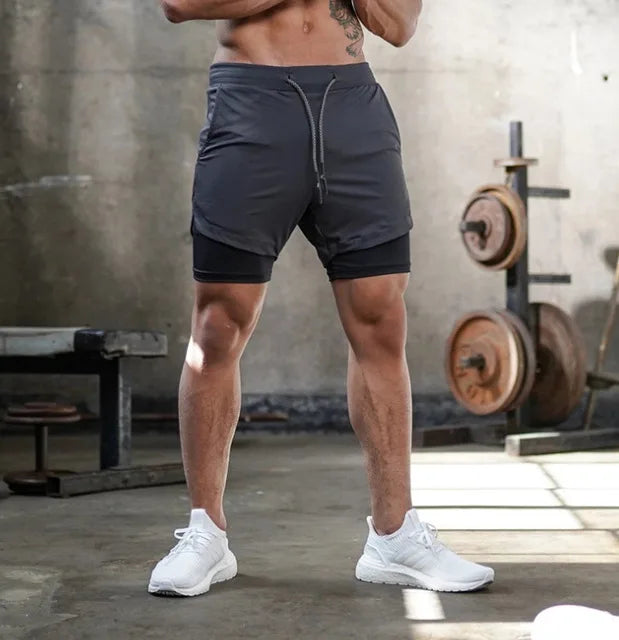 2 in 1 Men Running Shorts