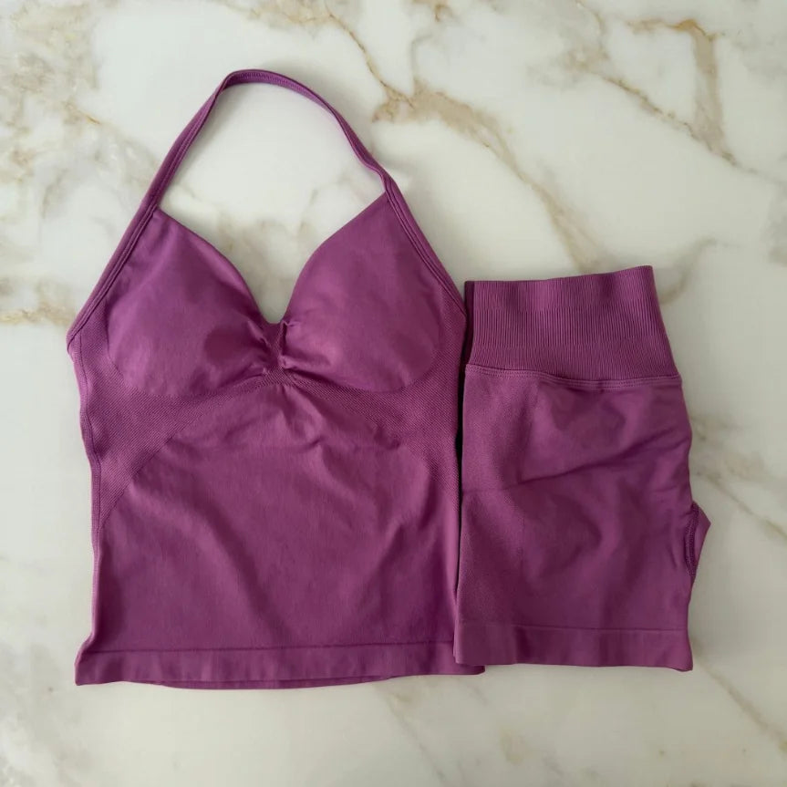 Impact Gym Set 2pcs Halter Top Scrunch Shorts