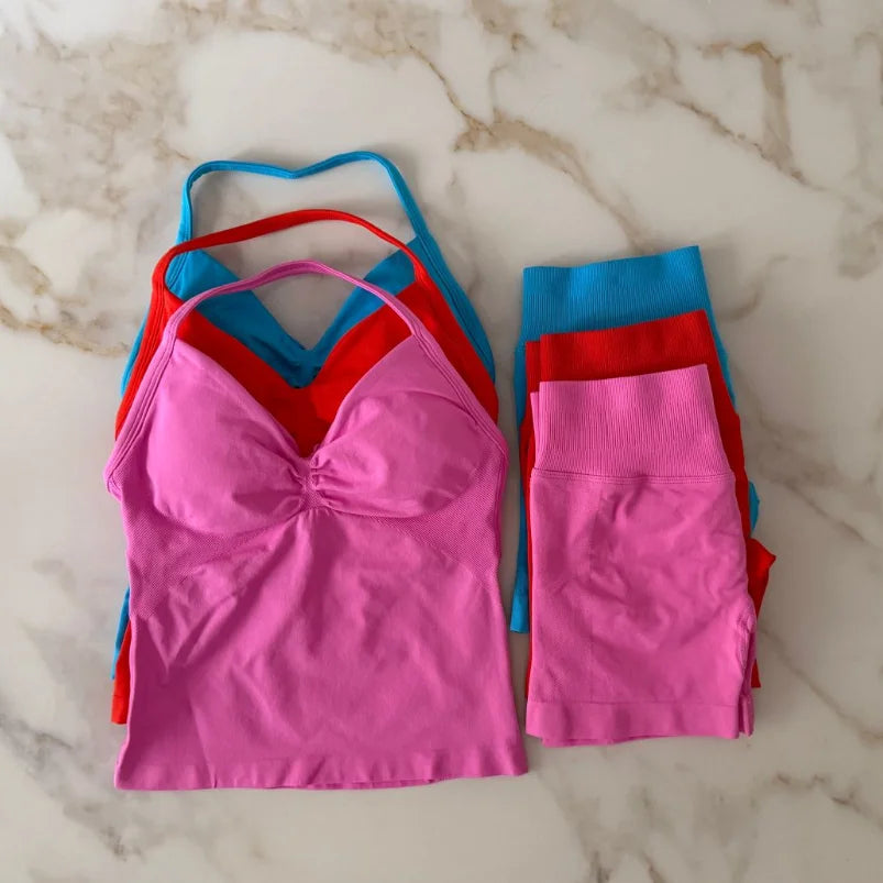 Impact Gym Set 2pcs Halter Top Scrunch Shorts