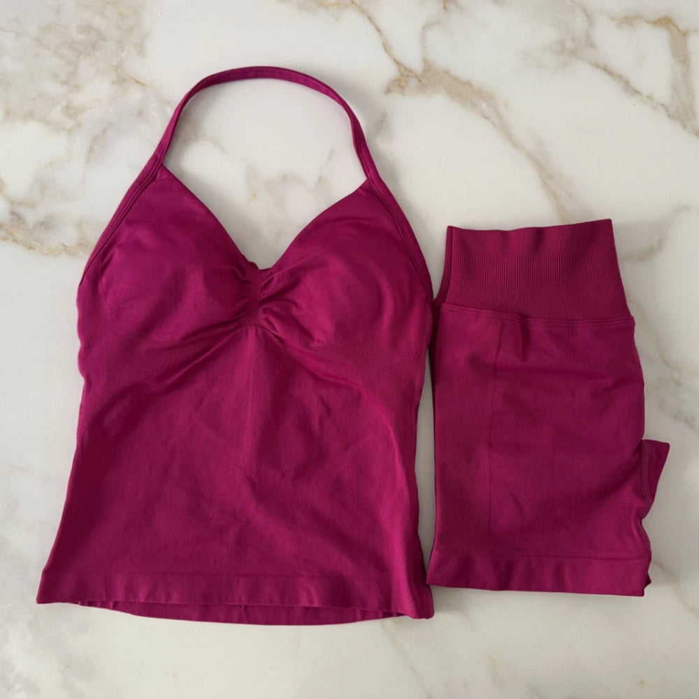Impact Gym Set 2pcs Halter Top Scrunch Shorts