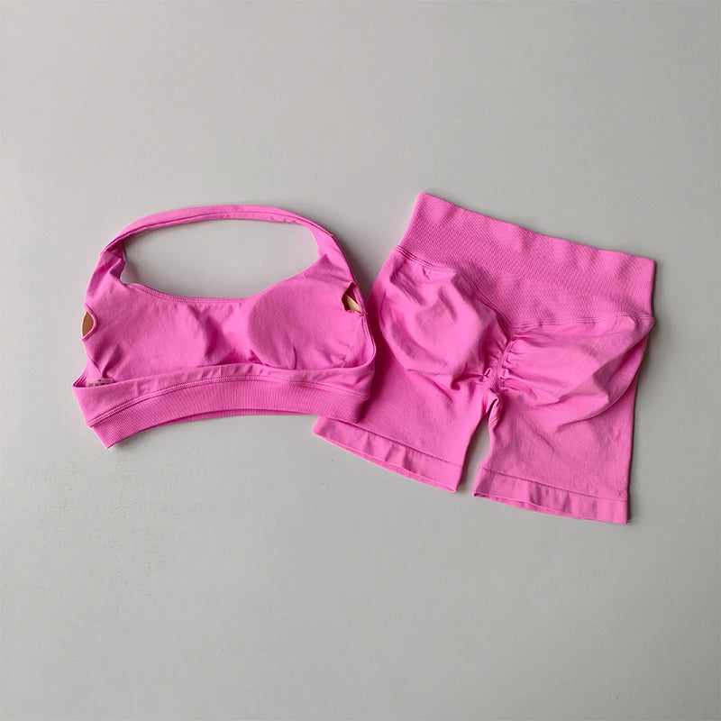 2 Piece Halter Neck Short Set
