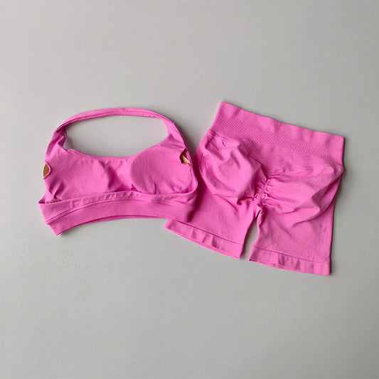 2 Piece Halter Neck Short Set