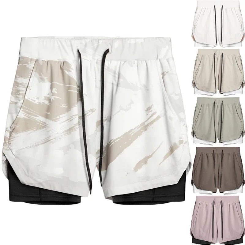 Jogging Shorts Men Double-layer