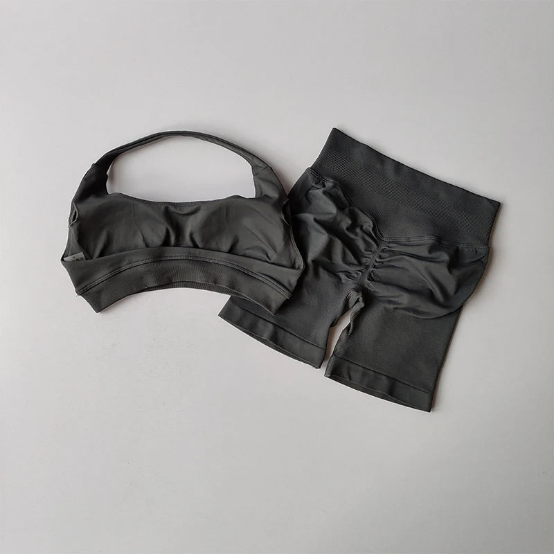 2 Piece Halter Neck Short Set