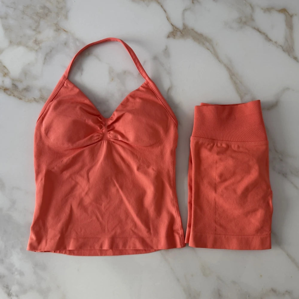 Impact Gym Set 2pcs Halter Top Scrunch Shorts