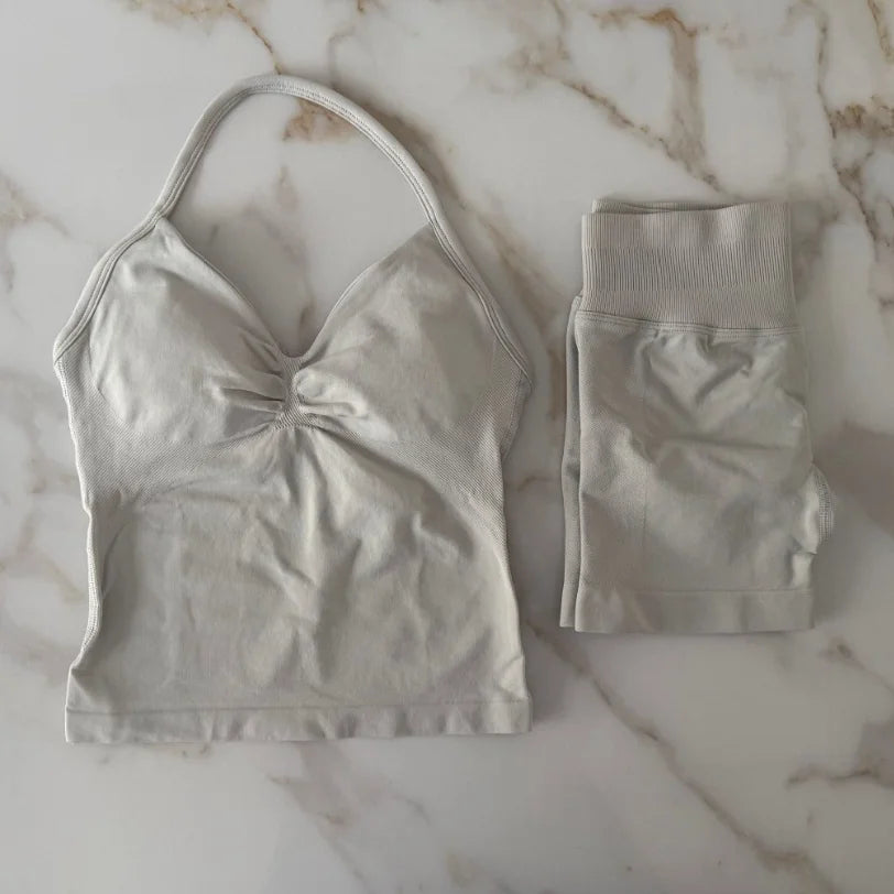Impact Gym Set 2pcs Halter Top Scrunch Shorts