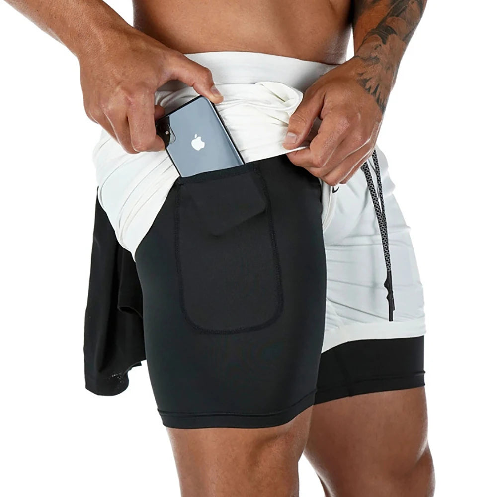 2 in 1 Men Running Shorts