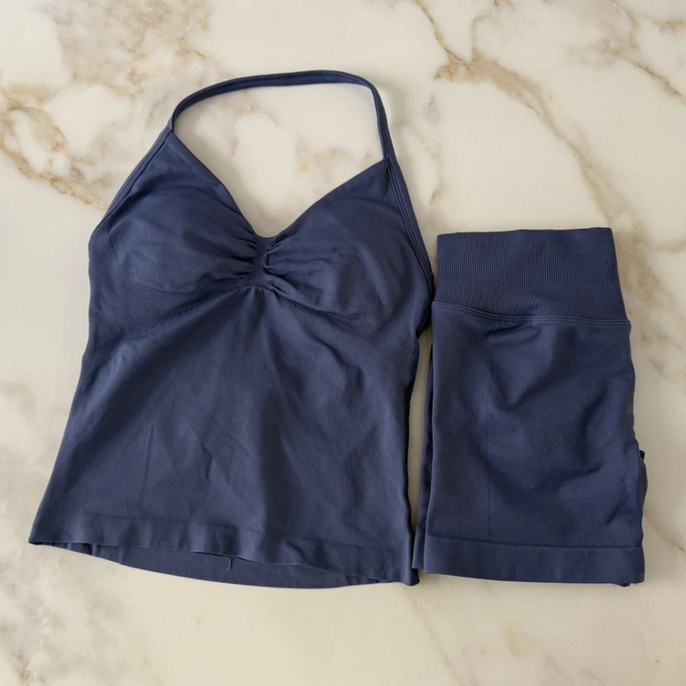 Impact Gym Set 2pcs Halter Top Scrunch Shorts