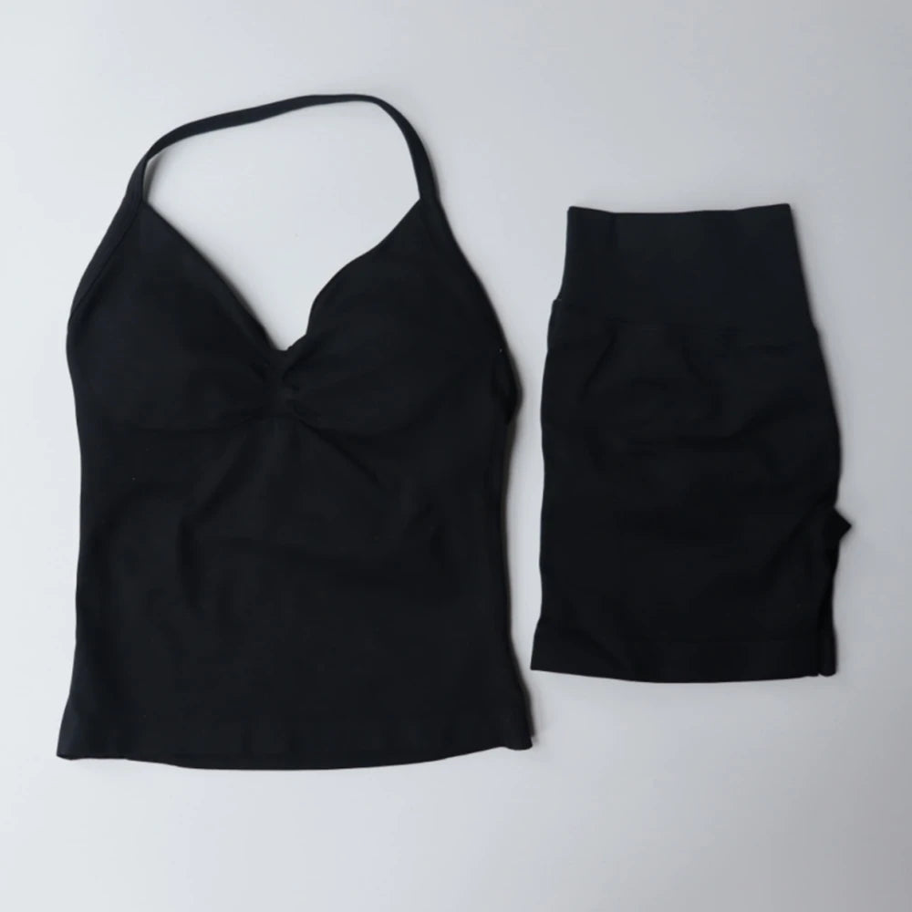 Impact Gym Set 2pcs Halter Top Scrunch Shorts