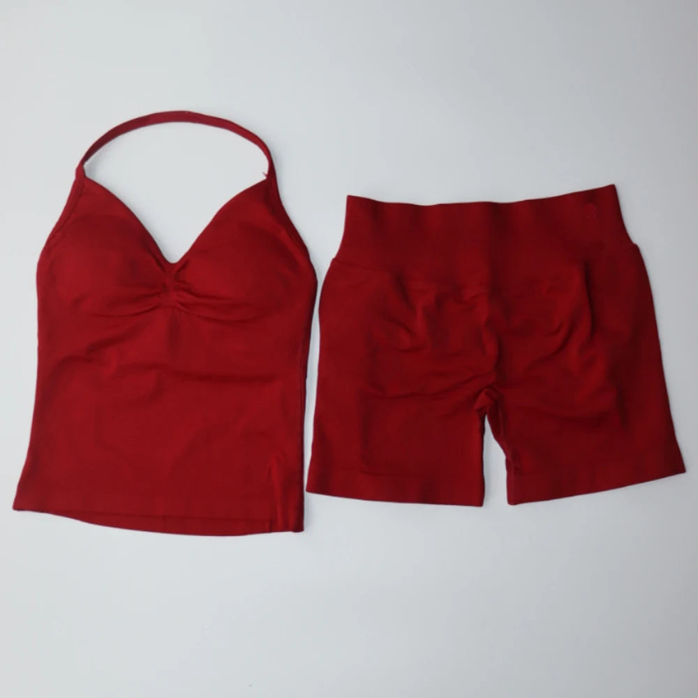 Impact Gym Set 2pcs Halter Top Scrunch Shorts
